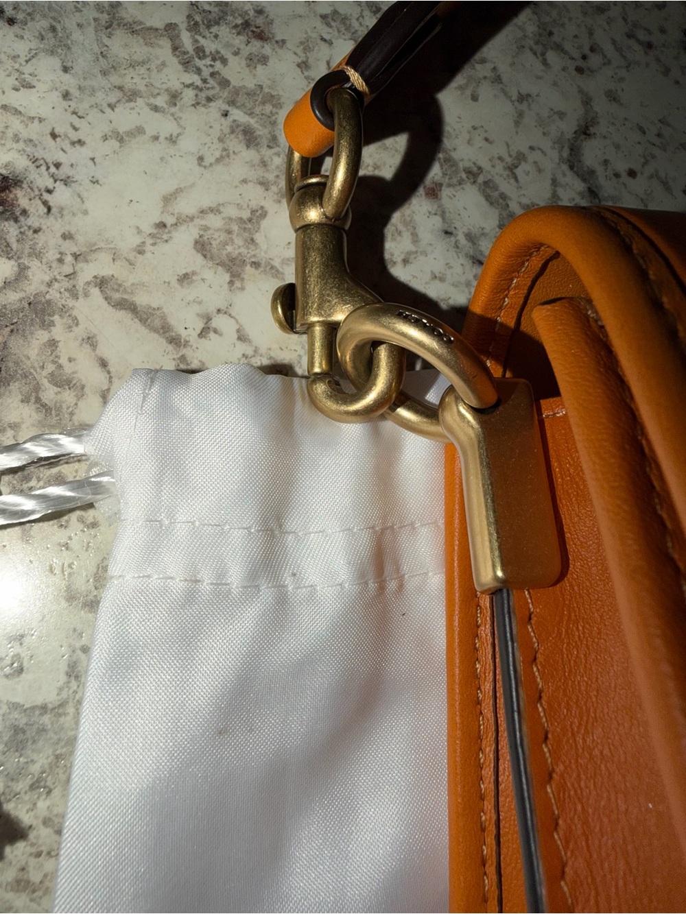 Coach Hero Crossbody Bag in Orange with Gold Hardware - Picture 11 of 13